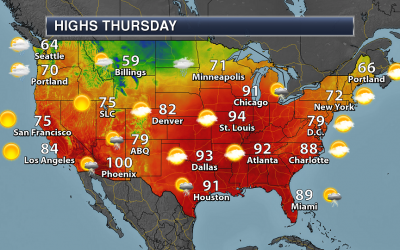 Thursday National Weather Outlook – Heavy Rain And Severe Weather Threats