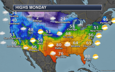 Monday Weather Outlook – Heavy Snow Expected Out West