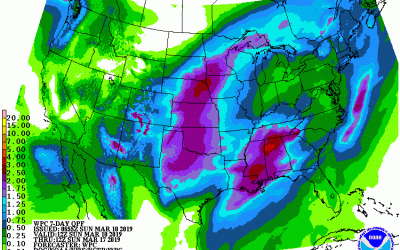 Heavy Central U.S. Rain This Week – Monday’s National Weather Outlook For March 11, 2019