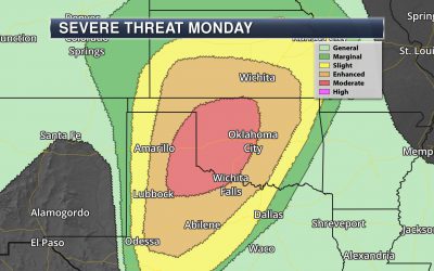 Severe Weather Outbreak Possible In The Southern U.S. Monday – Monday’s National Weather Outlook For May 20th, 2019