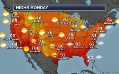 Excessive Heat Out West – Monday’s National Weather Outlook For June 10th, 2019