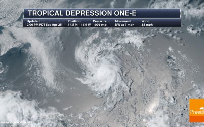 Tropical Depression One-E Forms – Southwest Heat – Weather Outlook For Sunday, April 26, 2020