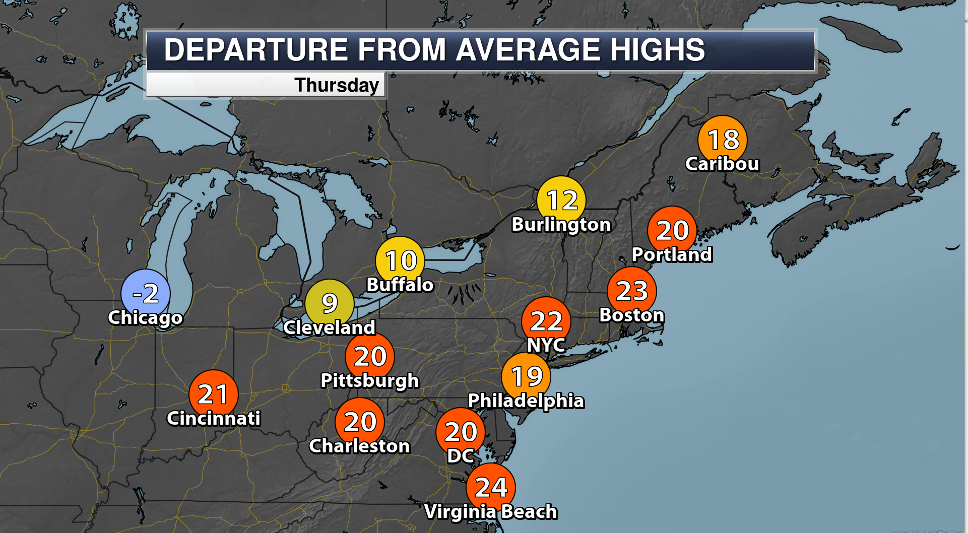 Record Warmth Across the East - Praedictix
