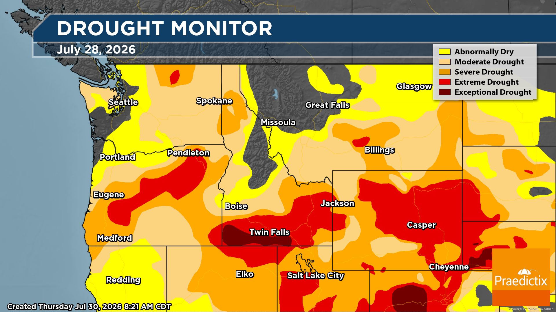 US Drought Monitor July 28th 2026