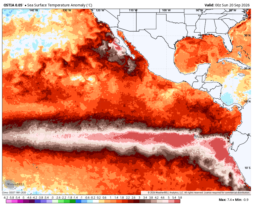 Sea Surface Temperature Anomaly in the Eastern Pacific