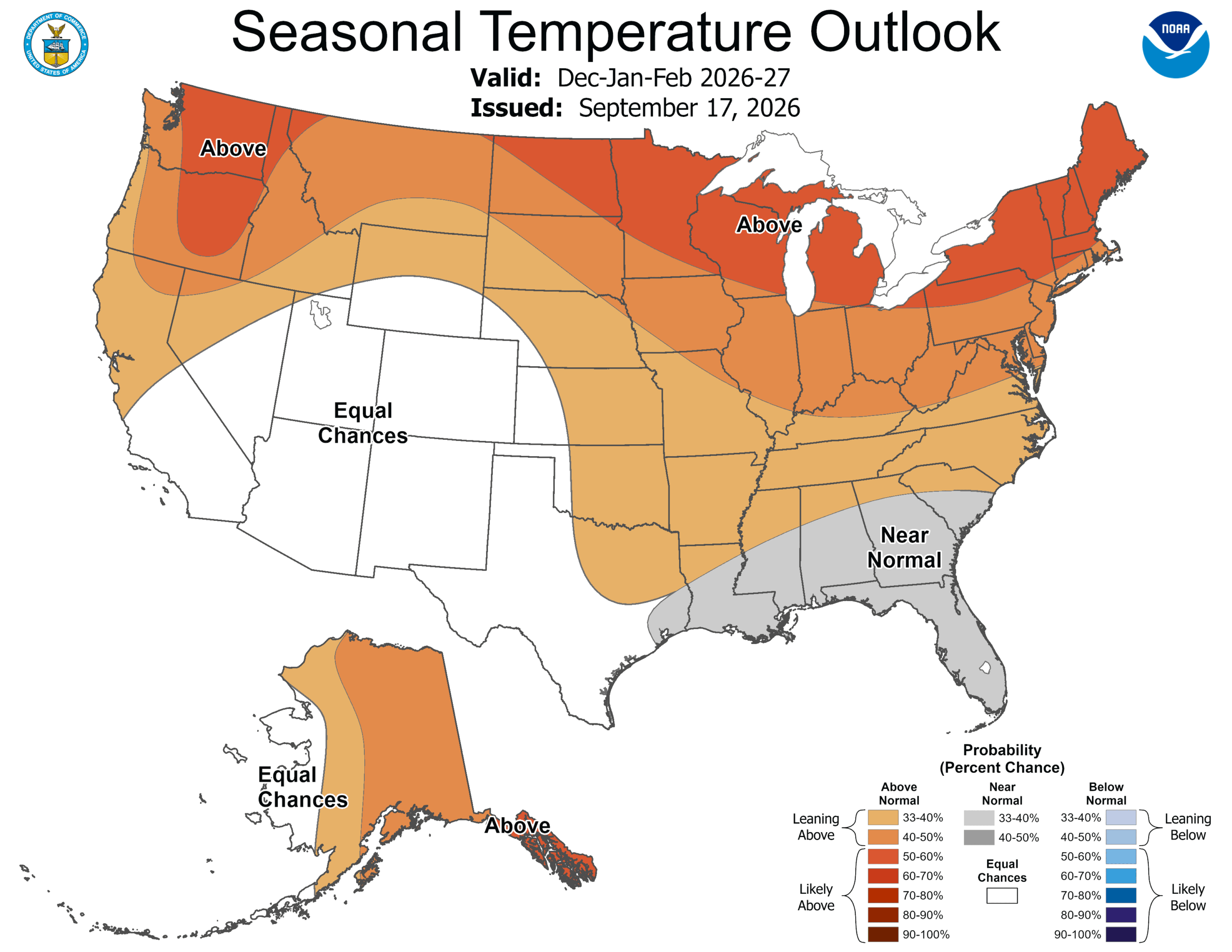 December-January-February Temperature Outlook - NOAA CPC